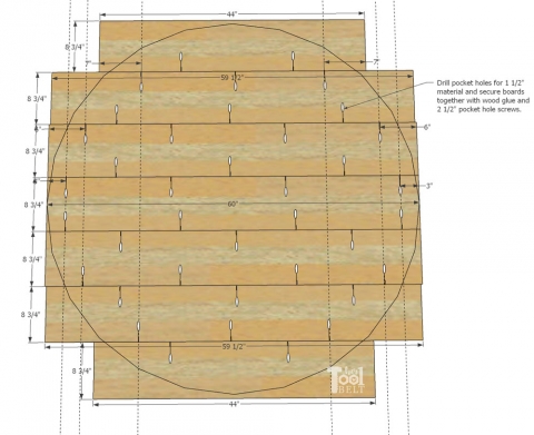 60 Inch Round Table French Farmhouse Style Her Tool Belt