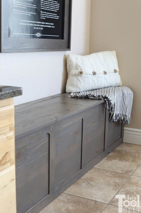 DIY Storage Bench with Hinged Lid - The Handyman's Daughter