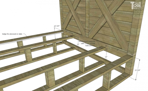 King X Barn Door Farmhouse Bed Plans Her Tool Belt King X Barn Door Farmhouse Bed Plans, King Size Bed Frame With Drawers Plans
