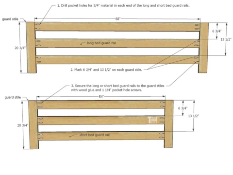 Twin Over Full Bunk Bed Plans, Bunk Bed Handrail Ideas