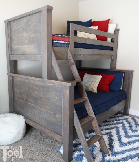 Farmhouse Style Twin Over Full Bunk Bed, How To Build Twin Loft Bed